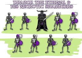 Bekir's Battlers Wooden Minis Drazor the Eternal & his Necrotic Shaers by Crumbling Keep