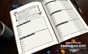 Players Journal for Shadowdark TTRPG softcover by Death Finger Games