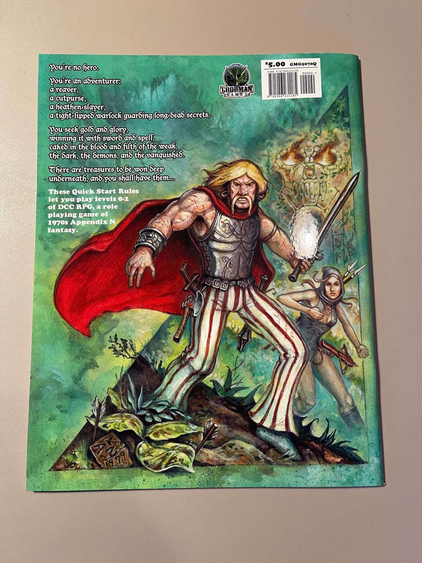 Dungeon Crawl Classics RPG - Quick Start Rules 2020 (Sanjulian Pteradactyl Cover)