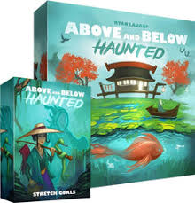 Above and Below: Haunted Kickstarter with stretch goal box and Treasure Chest box by Red Raven Games