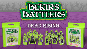 Bekir's Battlers Wooden Minis Rikar the Dread Reanimator and his Zombie Swarm  by Crumbling Keep