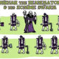 Bekir's Battlers Wooden Minis Rikar the Dread Reanimator and his Zombie Swarm  by Crumbling Keep