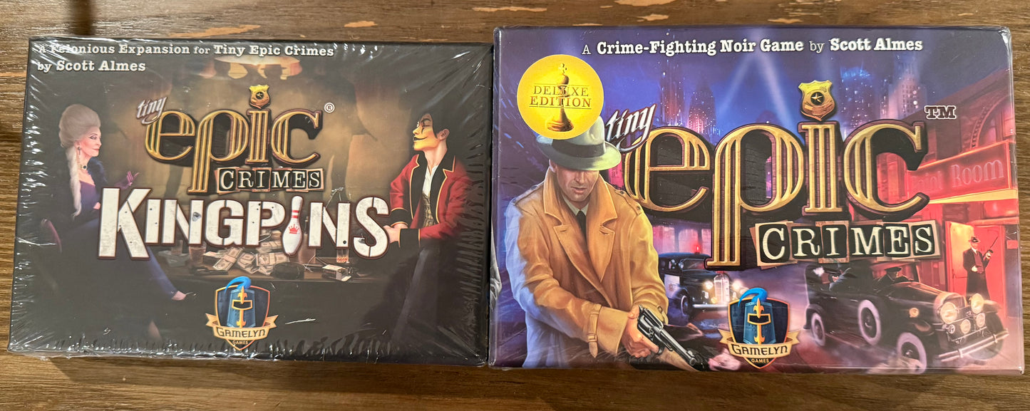 Tiny Epic Crimes Deluxe Kickstarter Version plus Expansion by Gamelyn Games