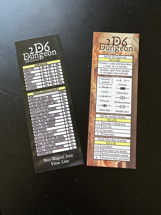 2D6 Dungeon Bookmark Set
