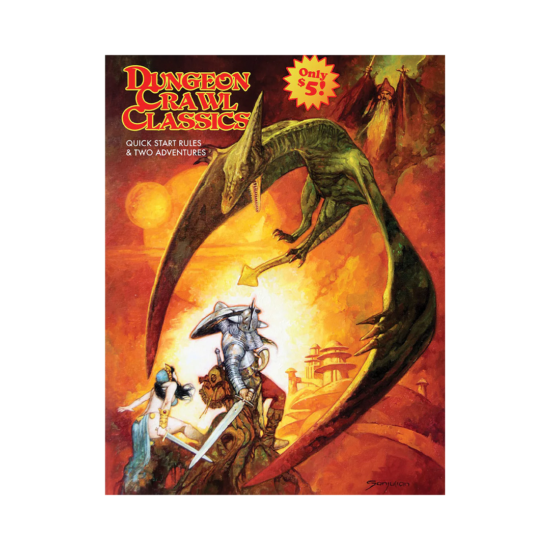 Dungeon Crawl Classics RPG - Quick Start Rules 2020 (Sanjulian Pteradactyl Cover)